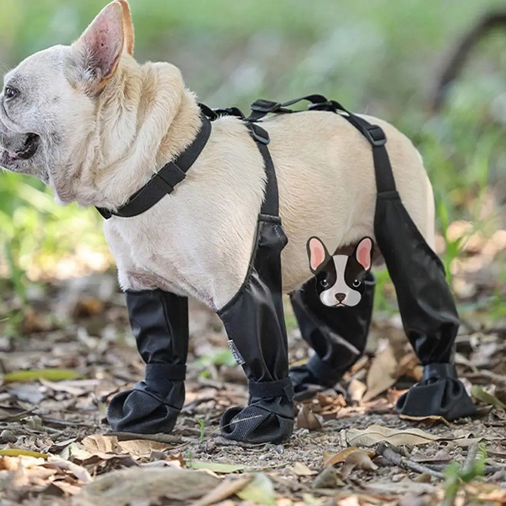 Dog Shoes Waterproof Adjustable Dog Boots Rain Day Pet Breathbale Shoes for Outdoor Walking Soft French Bulldog Paws Protec Y8A8